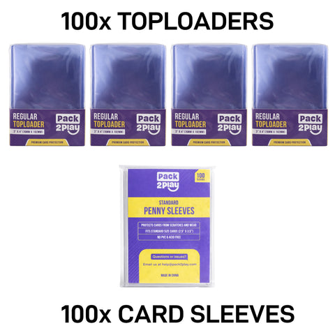 Card Protection Bundle | 100 Penny Sleeves & 100 Toploaders