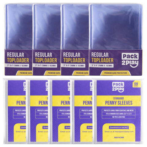 Bulk Card Protection Kit | 500 Penny Sleeves & 100 Toploaders