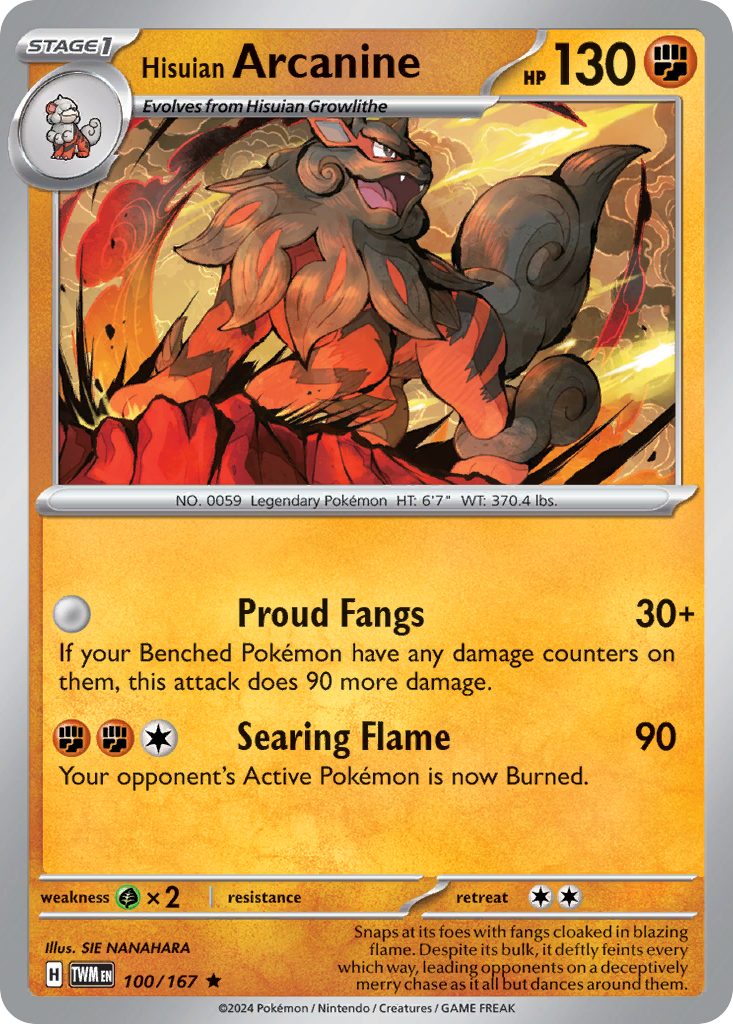 100 Hisuian Arcanine — Twilight Masquerade — English