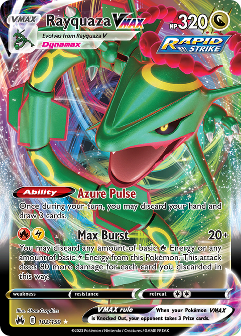 102 Rayquaza VMAX — Crown Zenith — English