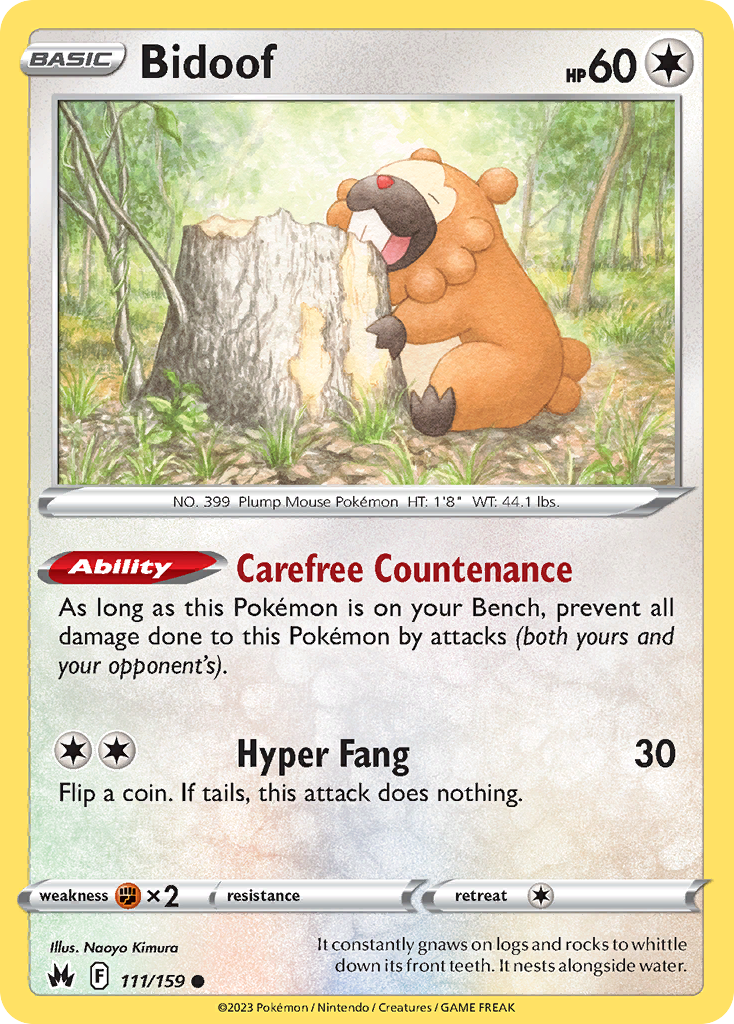 111 Bidoof — Crown Zenith — English