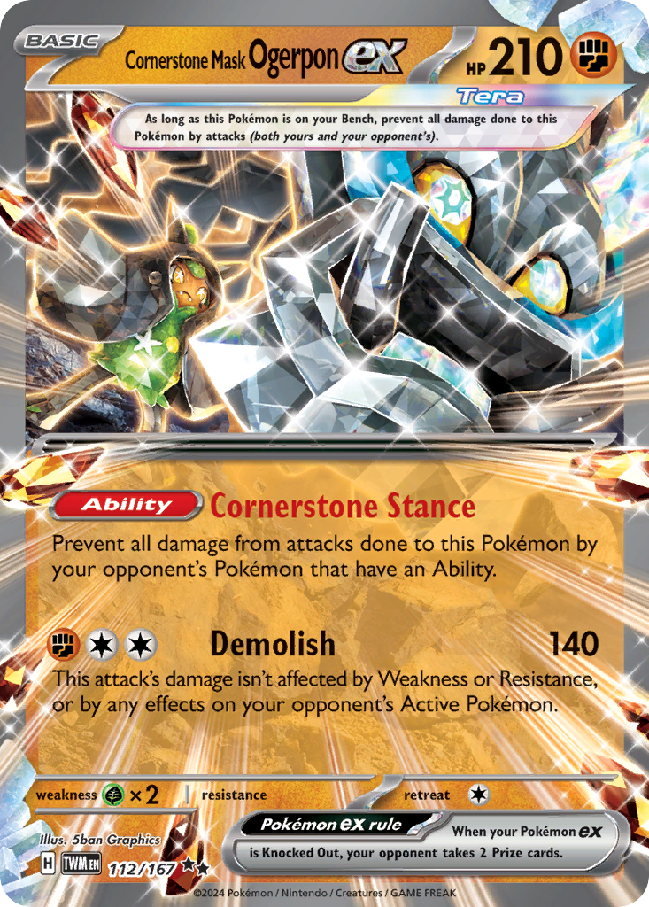 112 Cornerstone Mask Ogerpon ex — Twilight Masquerade — English
