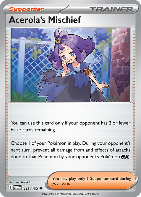 113 Acerola's Mischief — Mega Evolution — English
