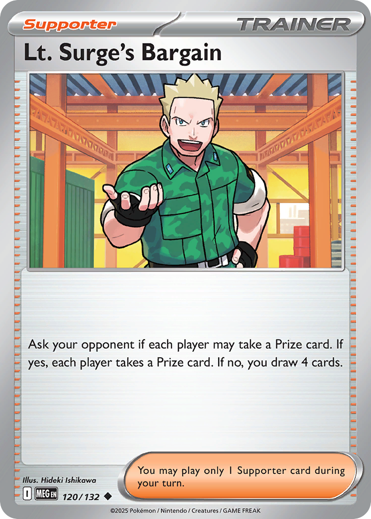 120 Lt. Surge's Bargain — Mega Evolution — English