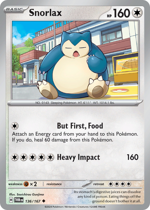 136 Snorlax — Twilight Masquerade — English