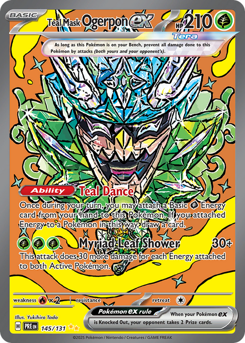 145 Teal Mask Ogerpon ex — Prismatic Evolutions — English