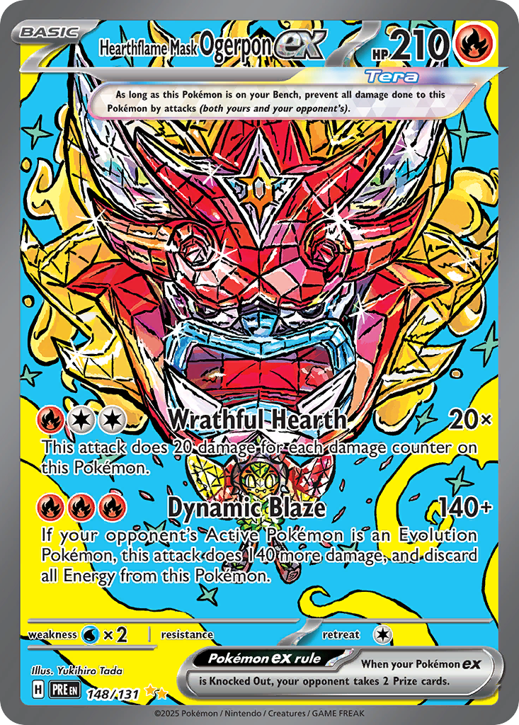 148 Hearthflame Mask Ogerpon ex — Prismatic Evolutions — English