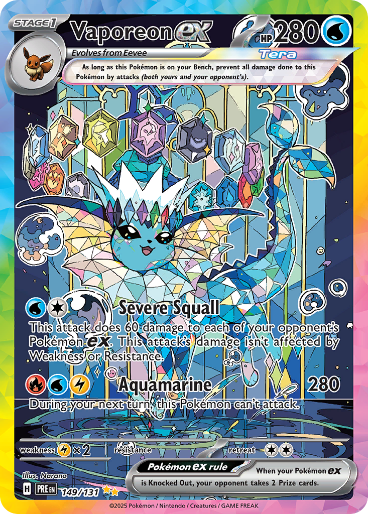 149 Vaporeon ex — Prismatic Evolutions — English