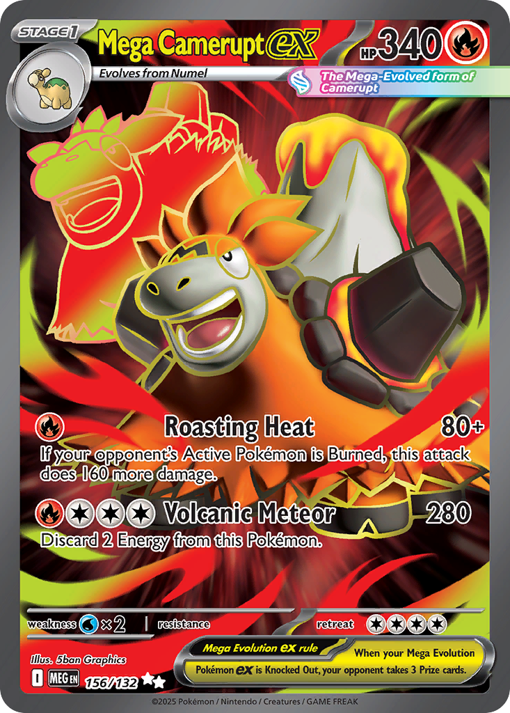 156 Mega Camerupt ex — Mega Evolution — English