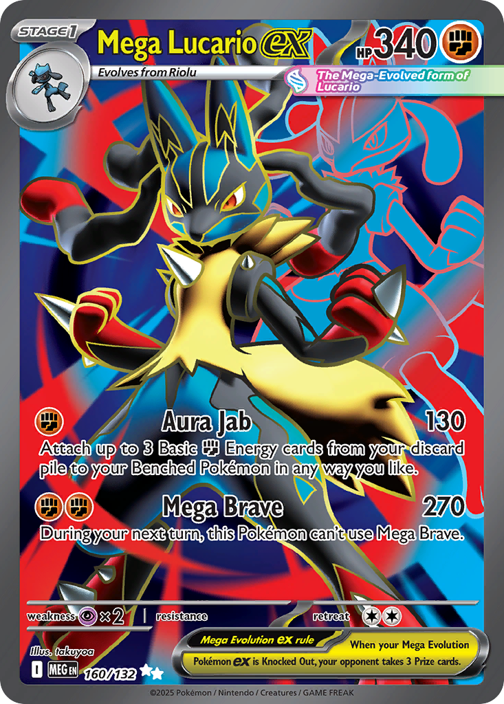 160 Mega Lucario ex — Mega Evolution — English