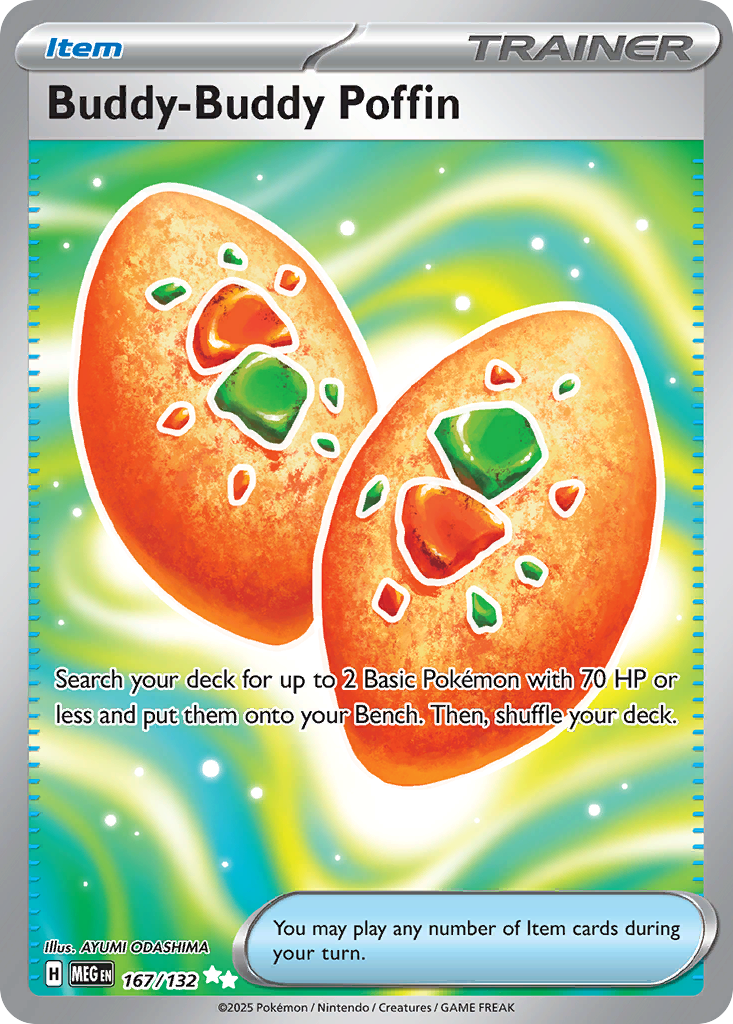 167 Buddy-Buddy Poffin — Mega Evolution — English