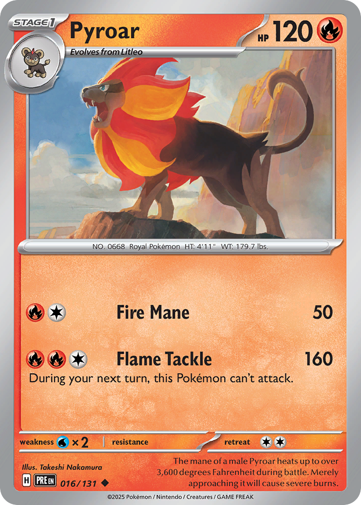 016 Pyroar — Prismatic Evolutions — English