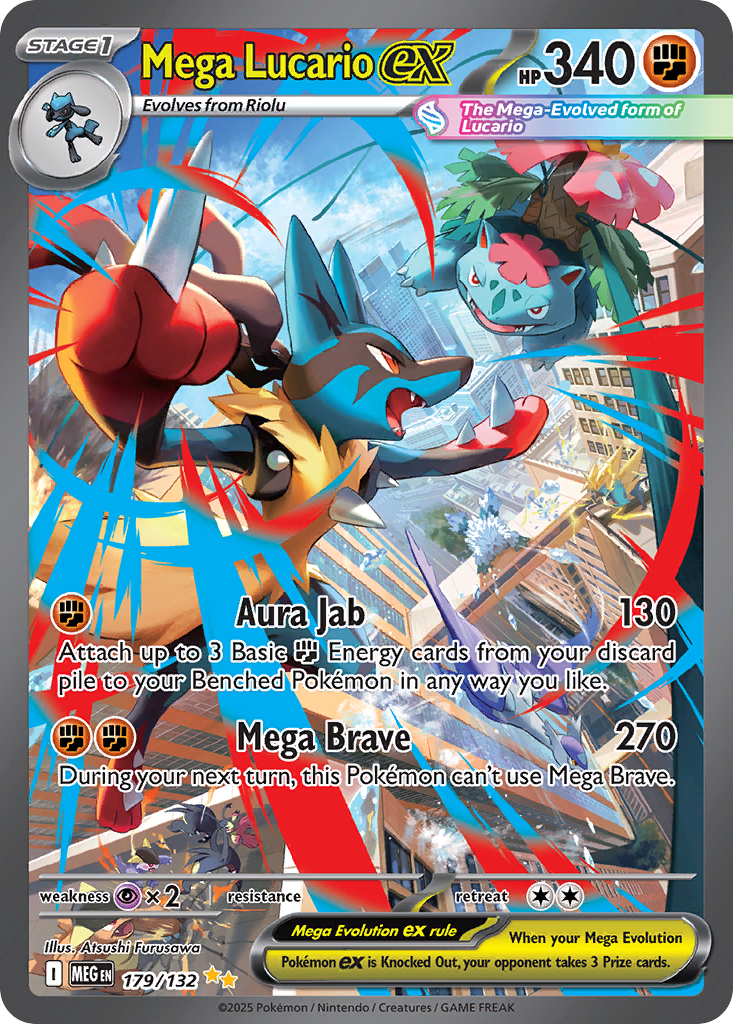 179 Mega Lucario ex — Mega Evolution — English