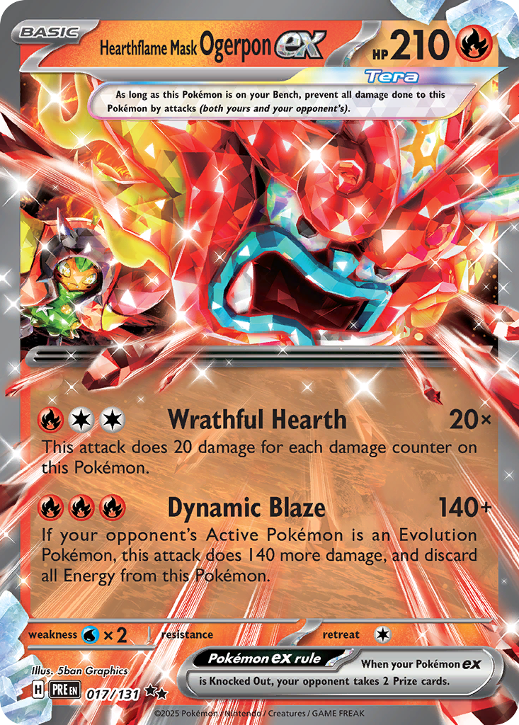 017 Hearthflame Mask Ogerpon ex — Prismatic Evolutions — English