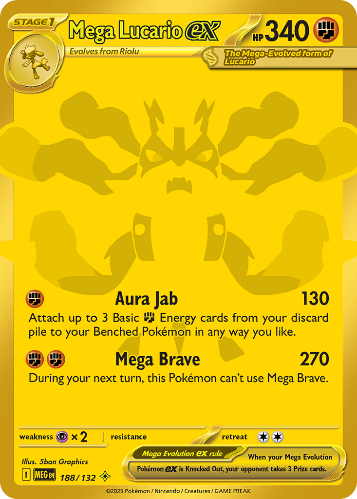 188 Mega Lucario ex — Mega Evolution — English