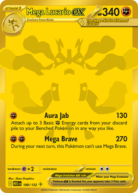 188 Mega Lucario ex — Mega Evolution — English