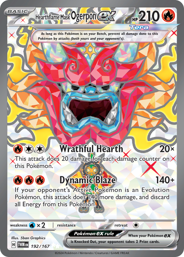 192 Hearthflame Mask Ogerpon ex — Twilight Masquerade — English