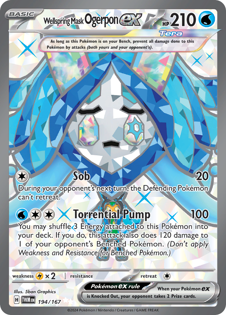 194 Wellspring Mask Ogerpon ex — Twilight Masquerade — English