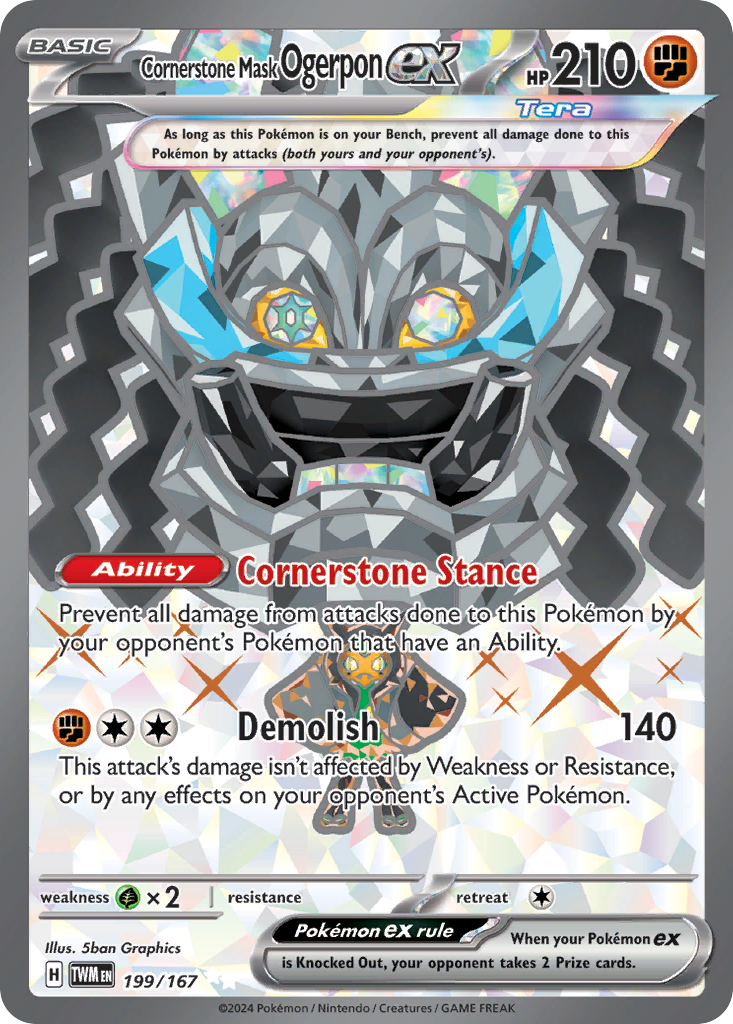 199 Cornerstone Mask Ogerpon ex — Twilight Masquerade — English