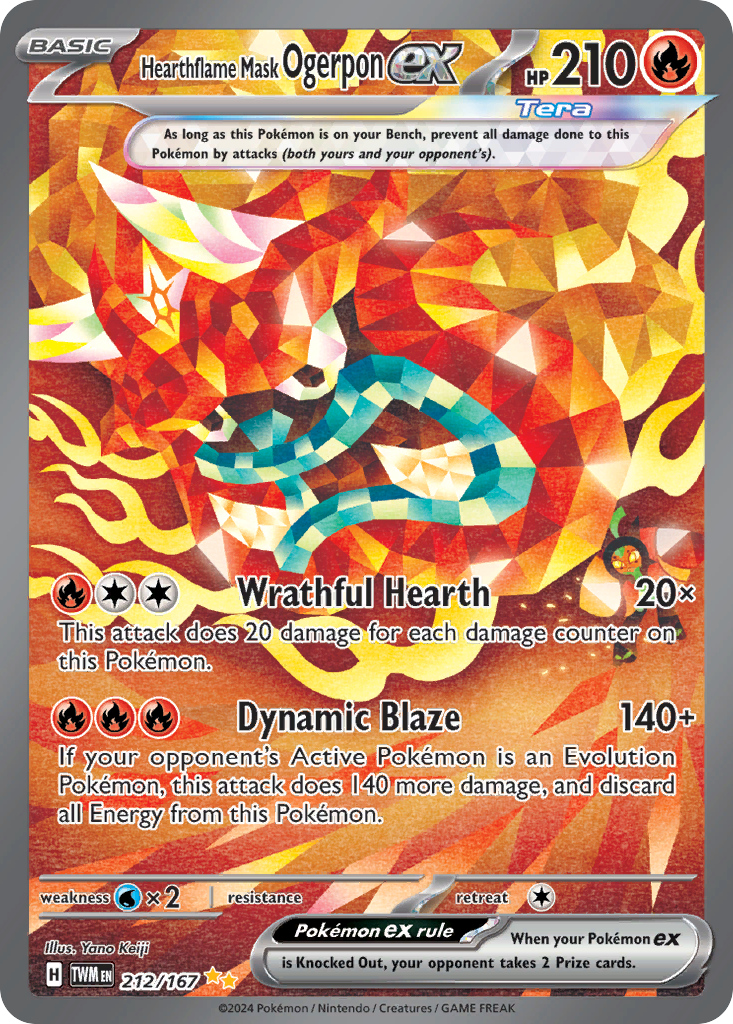212 Hearthflame Mask Ogerpon ex — Twilight Masquerade — English