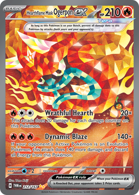 212 Hearthflame Mask Ogerpon ex — Twilight Masquerade — English