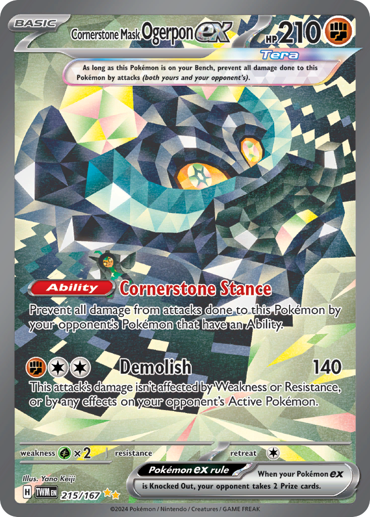 215 Cornerstone Mask Ogerpon ex — Twilight Masquerade — English