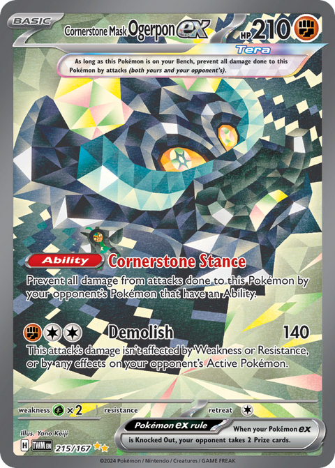 215 Cornerstone Mask Ogerpon ex — Twilight Masquerade — English