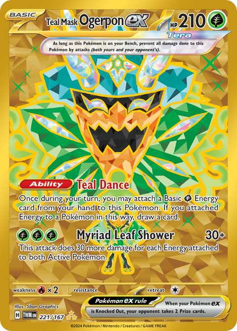 221 Teal Mask Ogerpon ex — Twilight Masquerade — English
