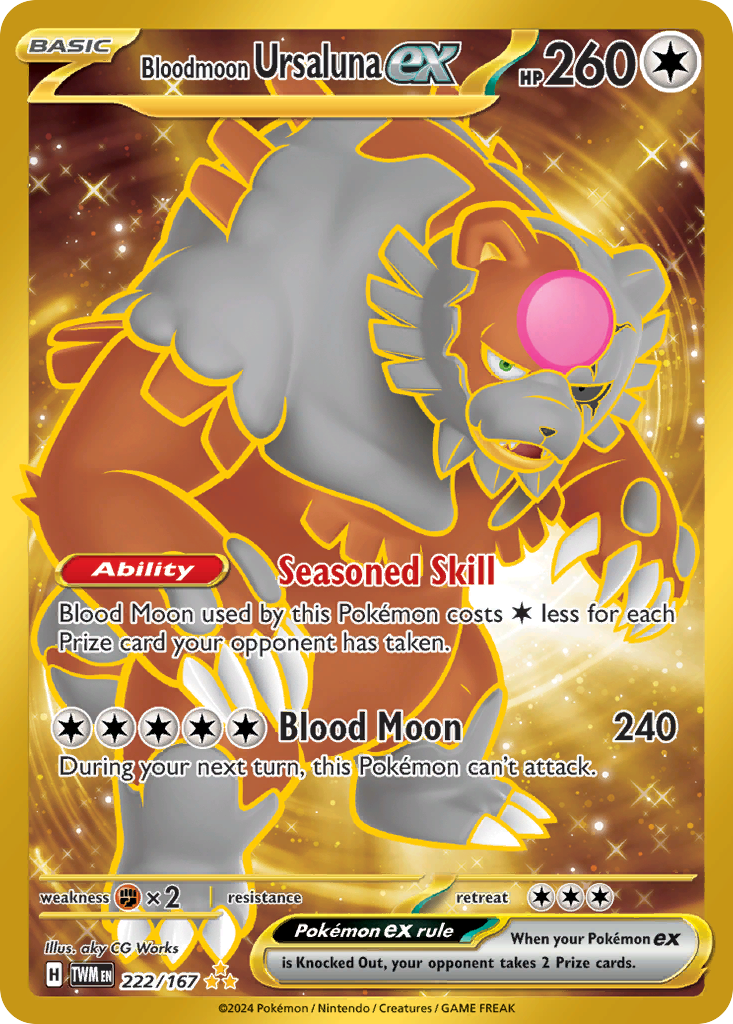 222 Bloodmoon Ursaluna ex — Twilight Masquerade — English