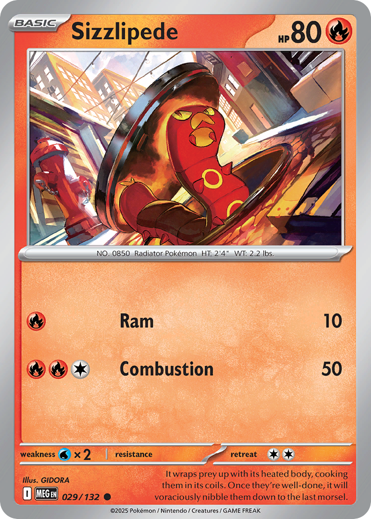 029 Sizzlipede — Mega Evolution — English