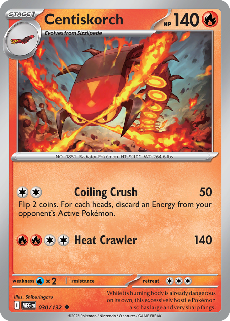 030 Centiskorch — Mega Evolution — English