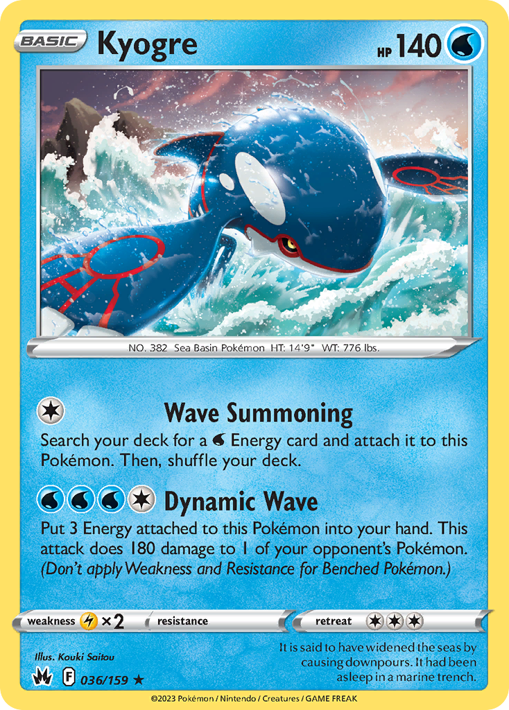 036 Kyogre — Crown Zenith — English