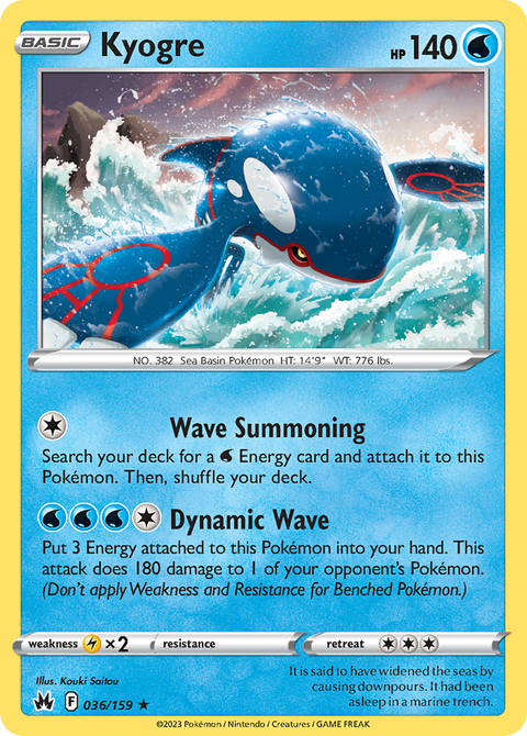 036 Kyogre — Crown Zenith — English