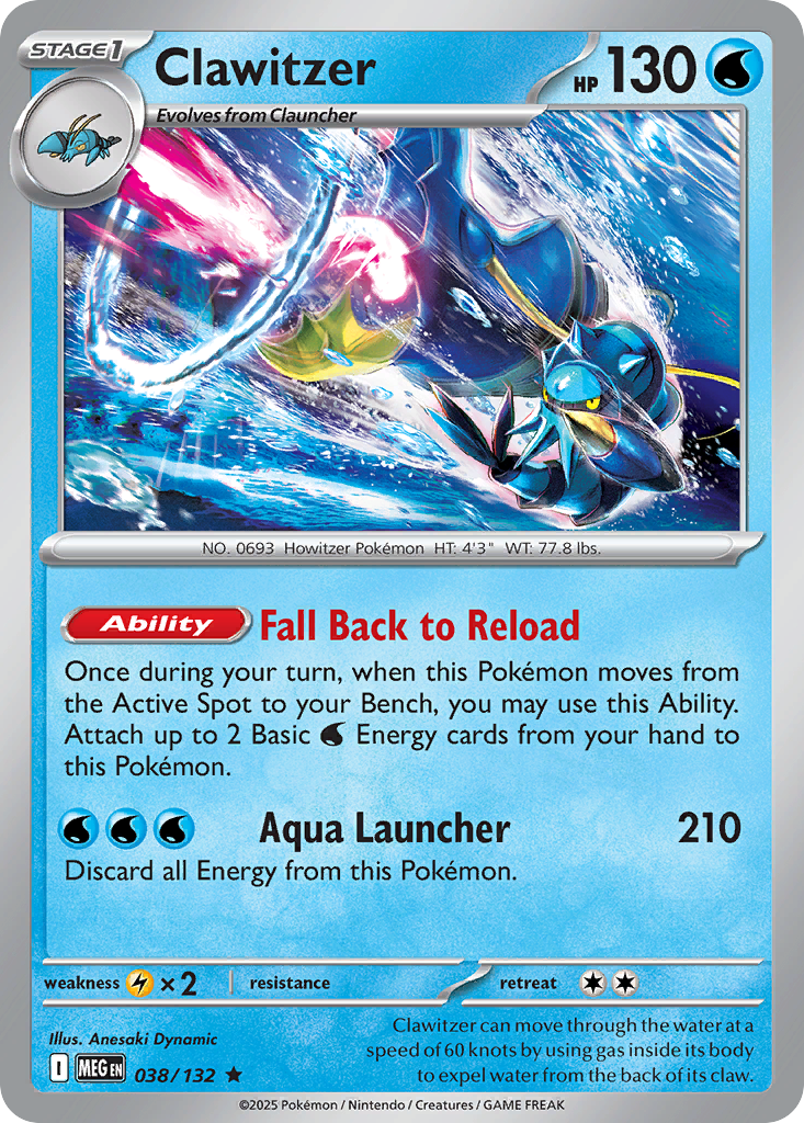 038 Clawitzer — Mega Evolution — English