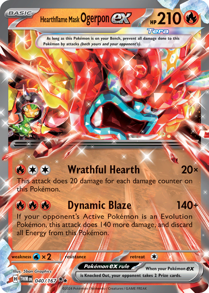 040 Hearthflame Mask Ogerpon ex — Twilight Masquerade — English