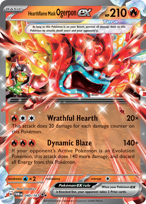 040 Hearthflame Mask Ogerpon ex — Twilight Masquerade — English