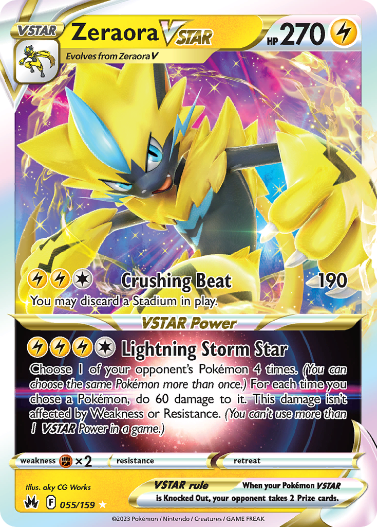 055 Zeraora VSTAR — Crown Zenith — English