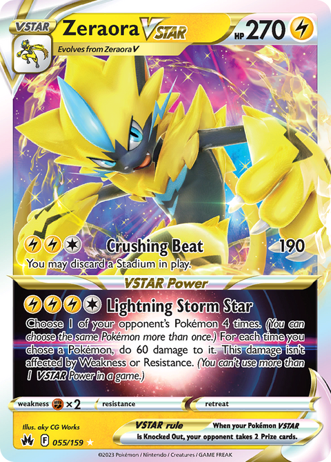 055 Zeraora VSTAR — Crown Zenith — English