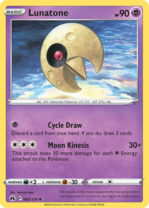 062 Lunatone — Crown Zenith — English