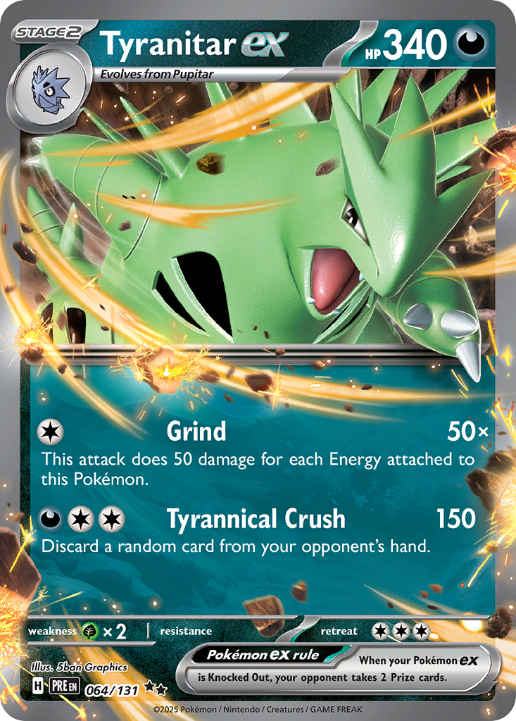 064 Tyranitar ex — Prismatic Evolutions — English