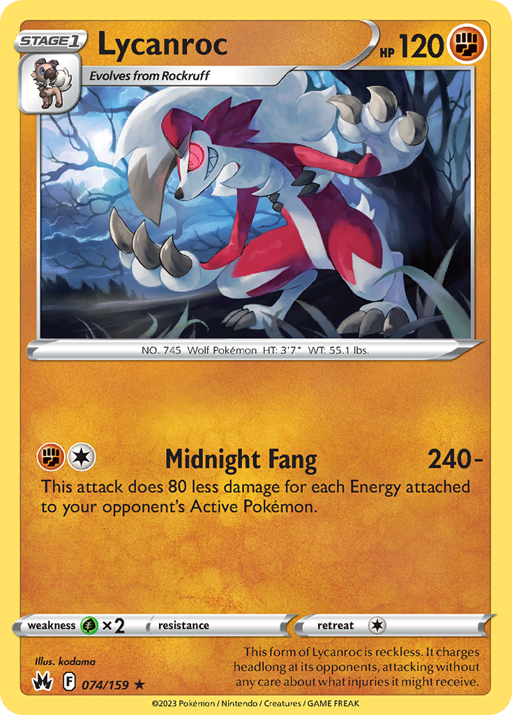 074 Lycanroc — Crown Zenith — English