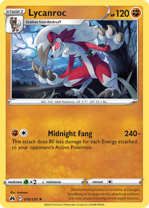 074 Lycanroc — Crown Zenith — English
