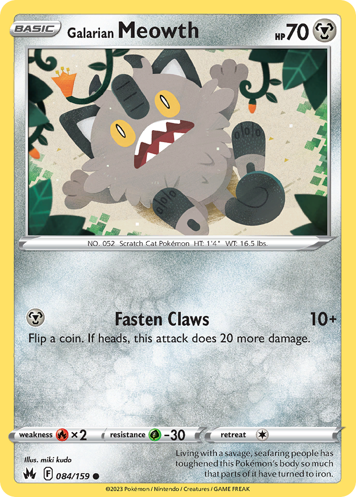 084 Galarian Meowth — Crown Zenith — English