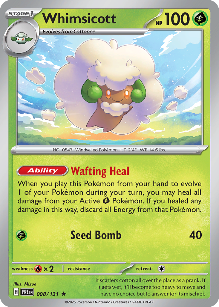 008 Whimsicott — Prismatic Evolutions — English