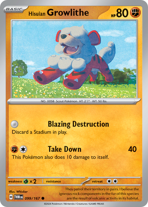 099 Hisuian Growlithe — Twilight Masquerade — English