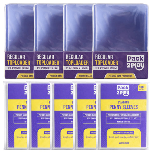 Bulk Card Protection Kit | 500 Penny Sleeves & 100 Toploaders