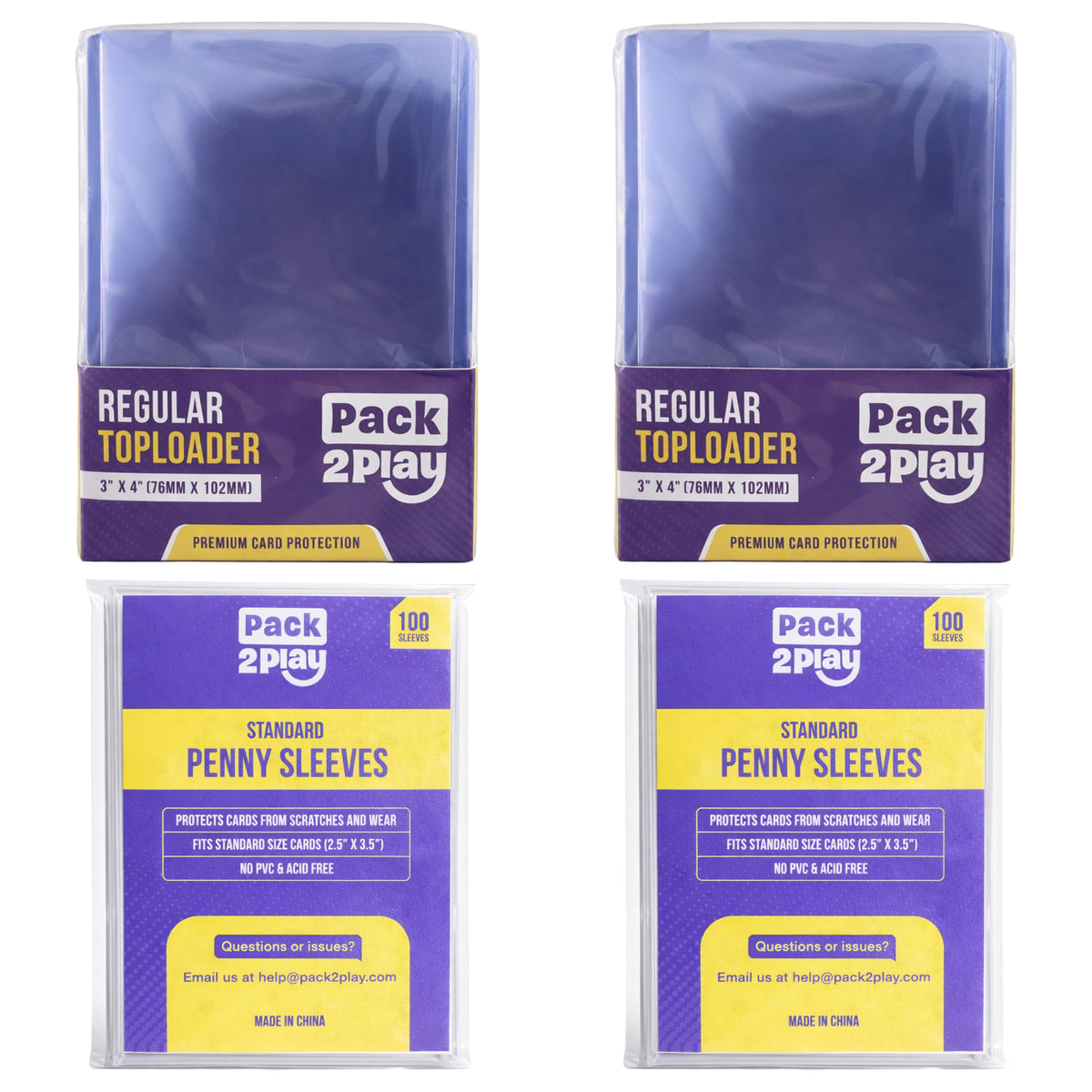 Penny sleeves and toploaders bundle with 200 sleeves and 50 toploaders