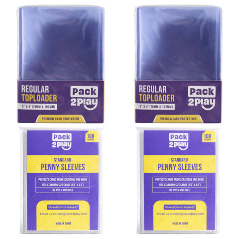 Collector Card Protection Set | 200 Penny Sleeves & 50 Toploaders
